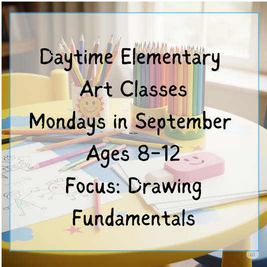 Monday Art Ages 8-12,  September 29th 2025 1 student